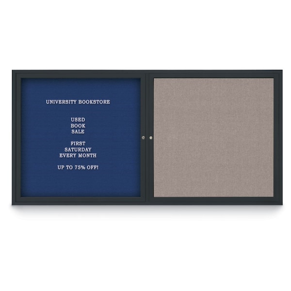 Corkboard, 72"x36", Medium Grey/Satin